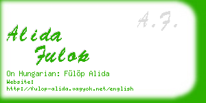 alida fulop business card