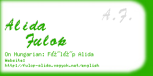 alida fulop business card